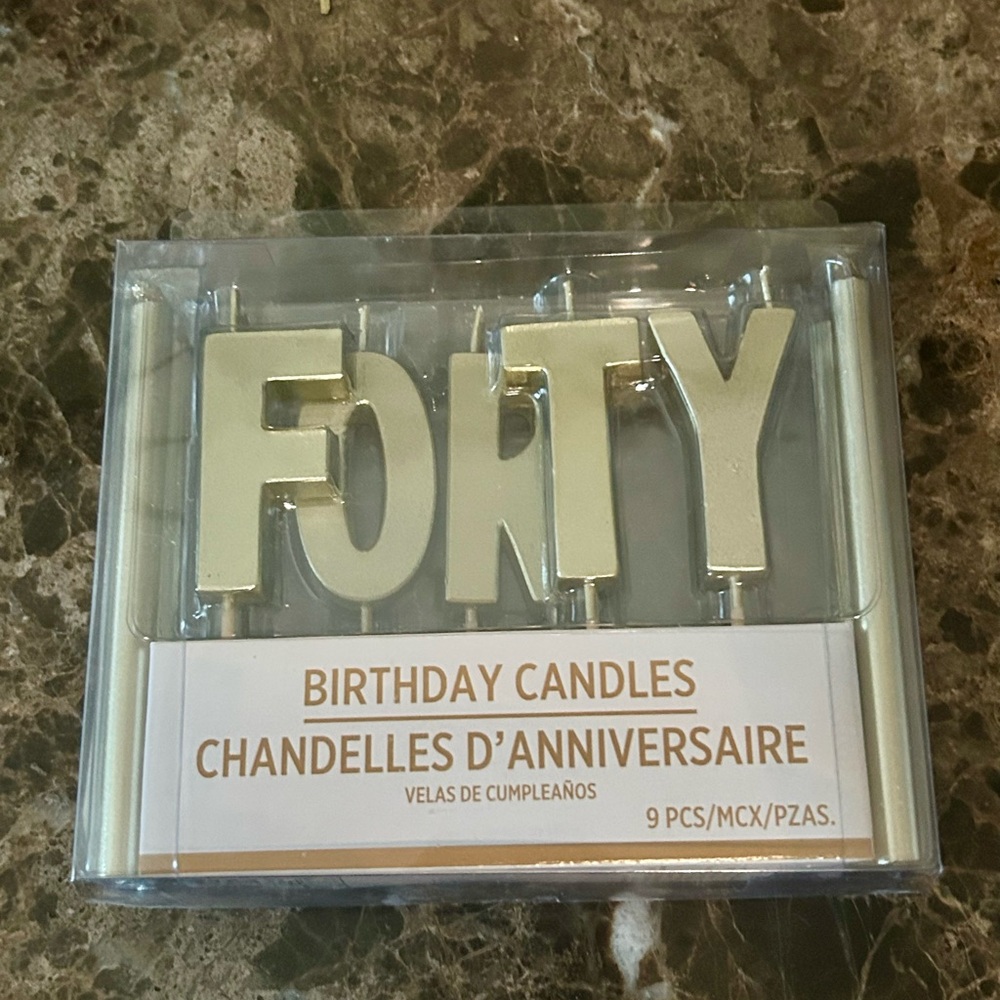 Gold Birthday Candles - 40th Celebration
